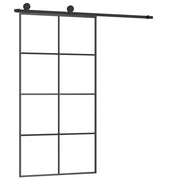 VidaXL Schuifdeur met beslag 102,5x205 cm ESG-glas en aluminium - afbeelding 2