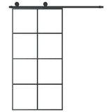 VidaXL Schuifdeur met beslag 102,5x205 cm ESG-glas en aluminium - afbeelding 3