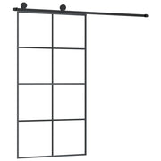VidaXL Schuifdeur met beslag 102,5x205 cm ESG-glas en aluminium - afbeelding 2
