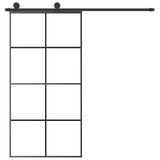 VidaXL Schuifdeur met beslag 102,5x205 cm ESG-glas en aluminium - afbeelding 3