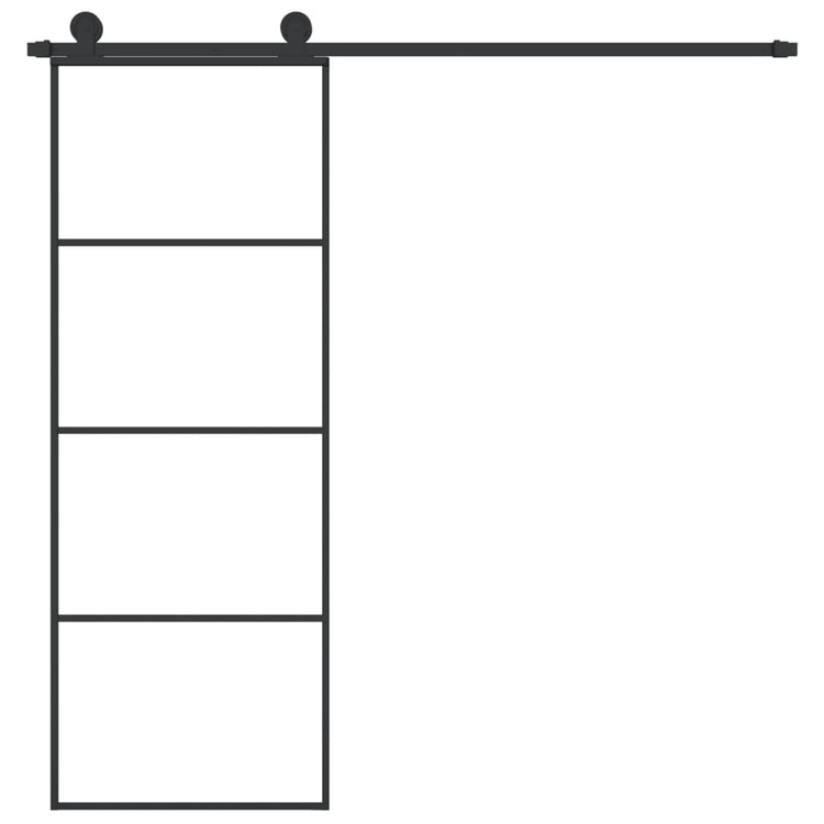 VidaXL Schuifdeur met beslag 76x205 cm ESG-glas en aluminium