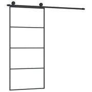 VidaXL Schuifdeur met beslag 90x205 cm ESG-glas en aluminium - afbeelding 2