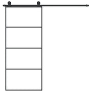 VidaXL Schuifdeur met beslag 90x205 cm ESG-glas en aluminium - afbeelding 3