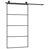 VidaXL Schuifdeur met beslag 102,5x205 cm ESG-glas en aluminium - afbeelding 5