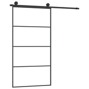 VidaXL Schuifdeur met beslag 102,5x205 cm ESG-glas en aluminium - afbeelding 5