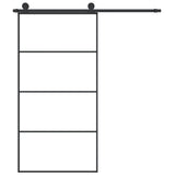 VidaXL Schuifdeur met beslag 102,5x205 cm ESG-glas en aluminium - afbeelding 6