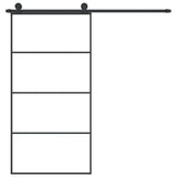 VidaXL Schuifdeur met beslag 102,5x205 cm ESG-glas en aluminium - afbeelding 3
