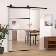 VidaXL Schuifdeur met beslag 102,5x205 cm ESG-glas en aluminium - afbeelding 1