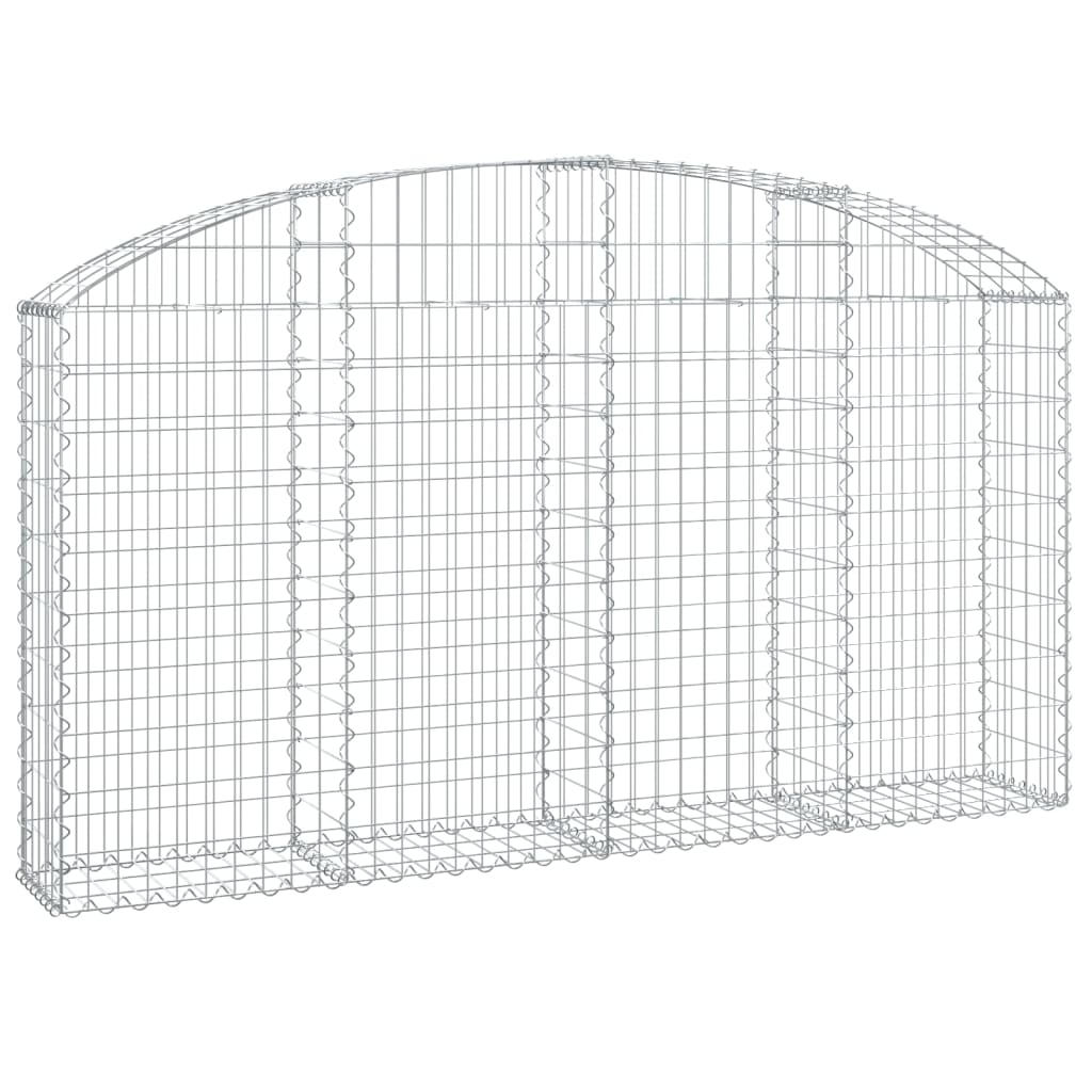 Vidaxl schanskorf gewelfd 200x30x100 120 cm gegalvaniseerd ijzer