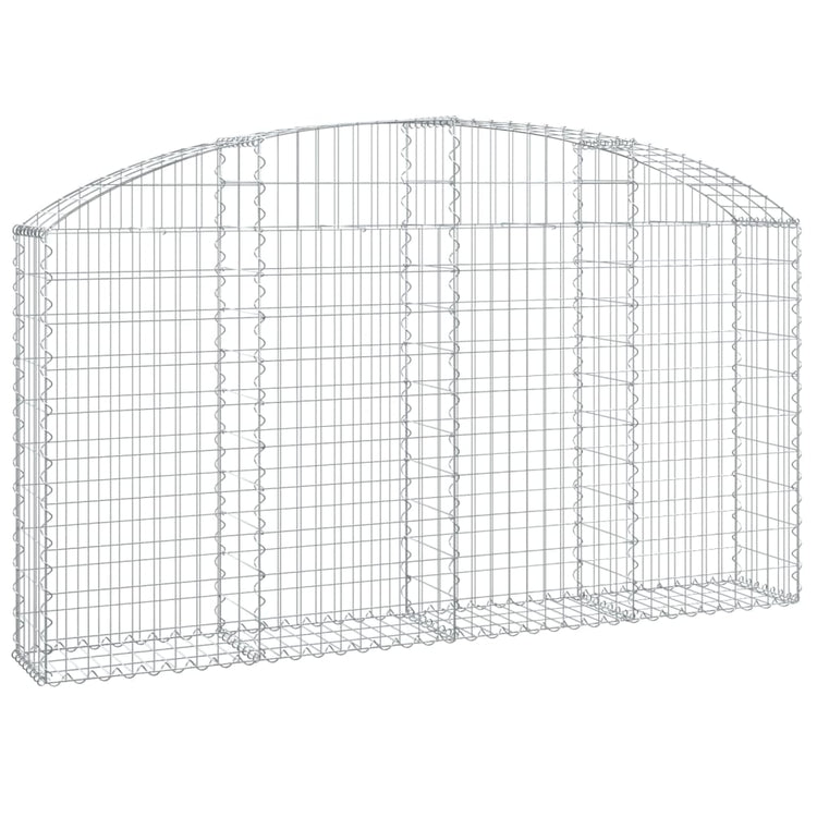 Vidaxl schanskorf gewelfd 200x30x100 120 cm gegalvaniseerd ijzer