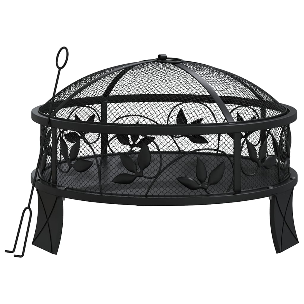 Vidaxl vuurplaats met pook xxl 50 cm staal