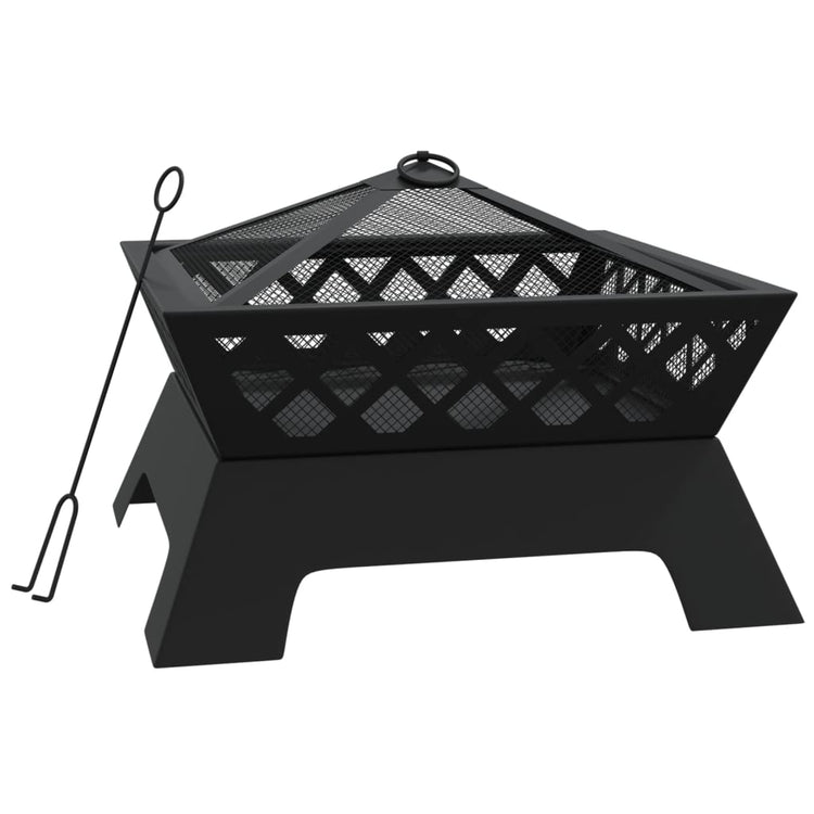Vidaxl vuurplaats met pook xxl 50 cm staal