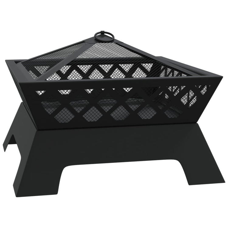 Vidaxl vuurplaats met pook xxl 50 cm staal