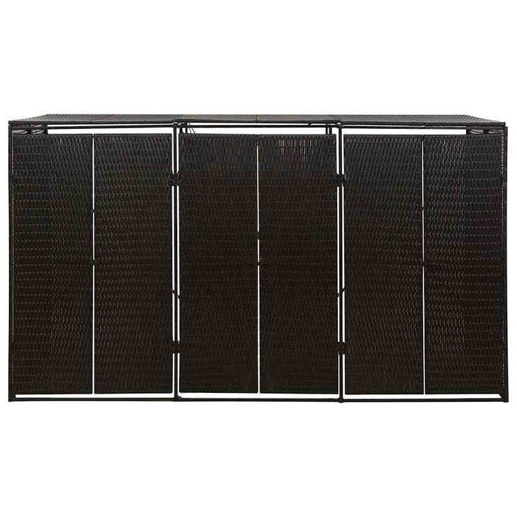 Vidaxl containerberging driedubbel 207x80x117 cm poly rattan zwart