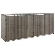 VidaXL Containerberging viervoudig 274x80x117 cm poly rattan grijs - afbeelding 4