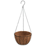 Vidaxl plantenbakken hangend 4 st met kokosbak staal ø 30x52 cm zwart - afbeelding 3