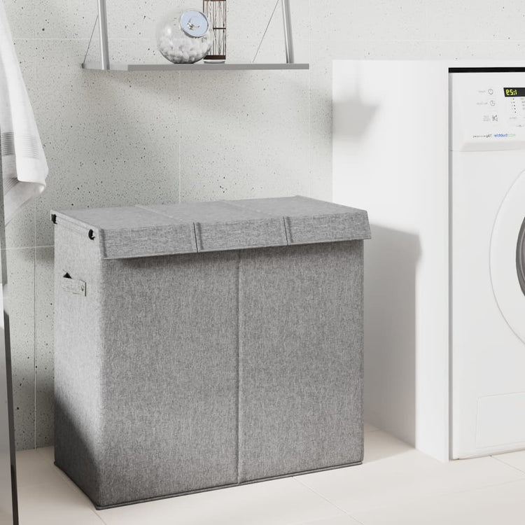 Vidaxl wasmand inklapbaar 64,5x34,5x59 cm kunstlinnen grijs
