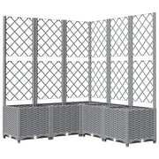 Vidaxl plantenbak met latwerk 120x120x136 cm polypropeen lichtgrijs - afbeelding 2