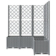 Vidaxl plantenbak met latwerk 120x120x136 cm polypropeen lichtgrijs - afbeelding 3