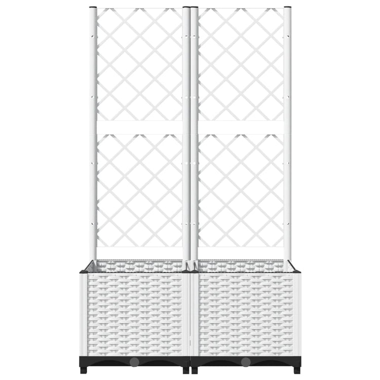 Vidaxl plantenbak met latwerk 80x40x136 cm polypropeen wit