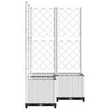 Vidaxl plantenbak met latwerk 80x80x136 cm polypropeen wit - afbeelding 3