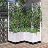 Vidaxl plantenbak met latwerk 80x80x136 cm polypropeen wit - afbeelding 1