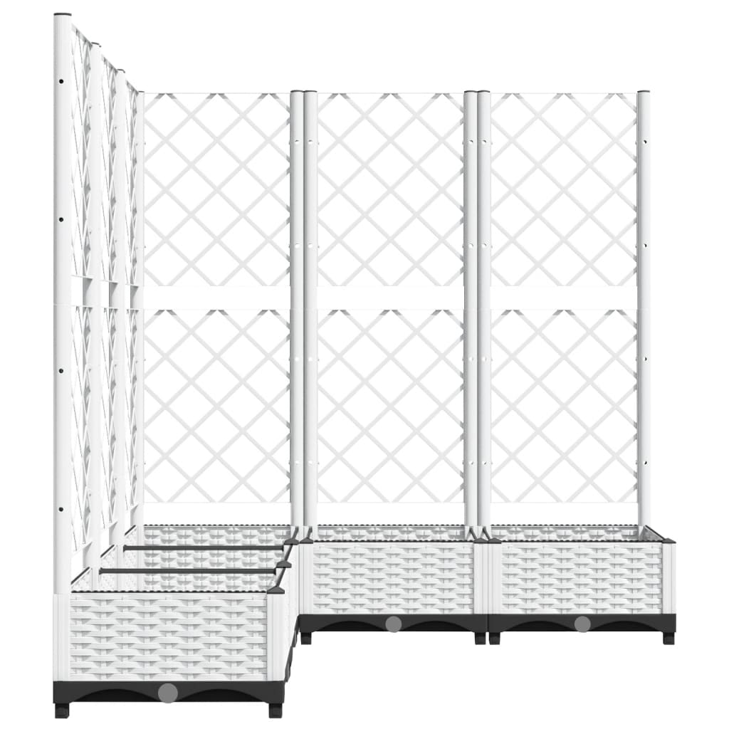Vidaxl plantenbak met latwerk 120x120x121,5 cm polypropeen wit
