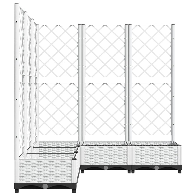 Vidaxl plantenbak met latwerk 120x120x121,5 cm polypropeen wit