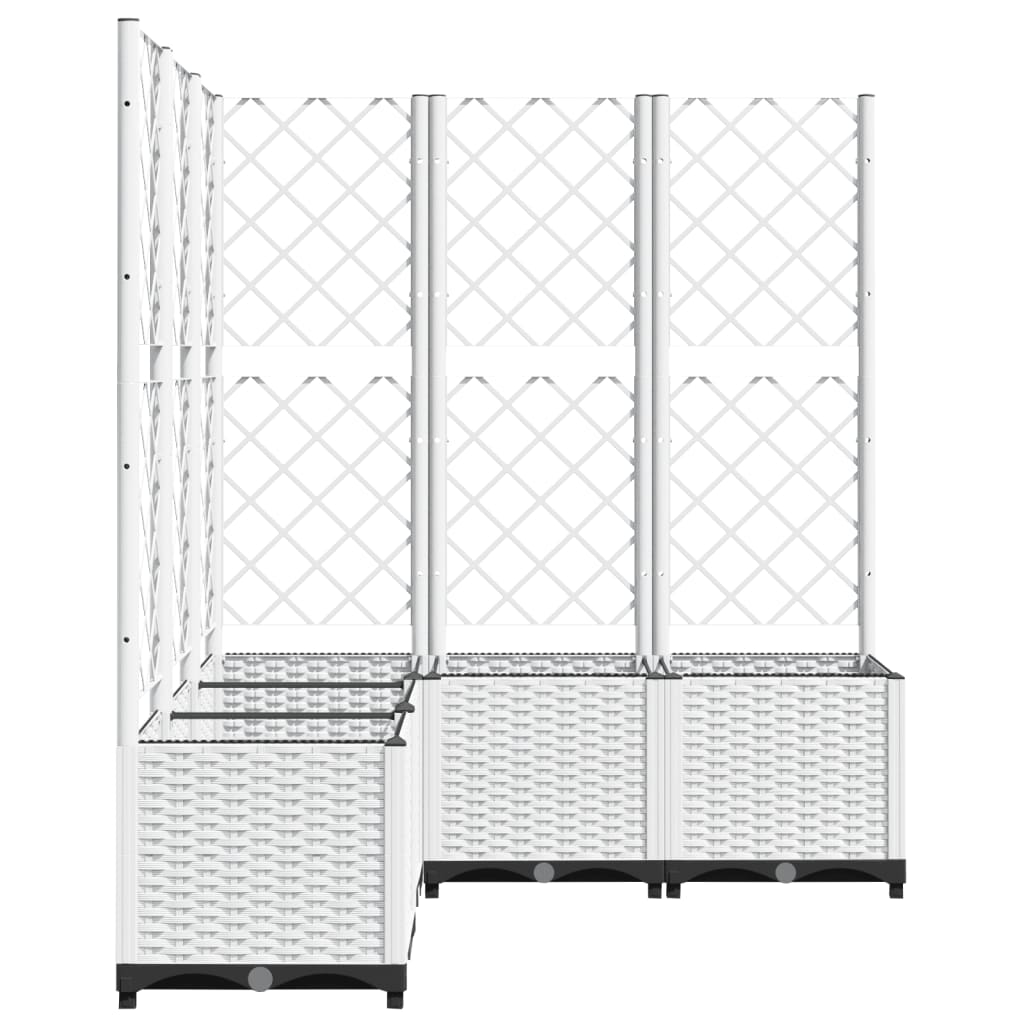 Vidaxl plantenbak met latwerk 120x120x136 cm polypropeen wit