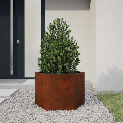 Vidaxl plantenbak roestig 60x60x45 cm cortenstaal