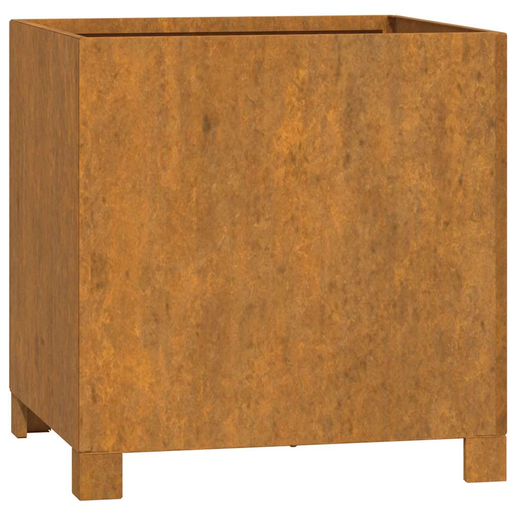 Vidaxl plantenbak met poten roestig 40x40x40 cm cortenstaal