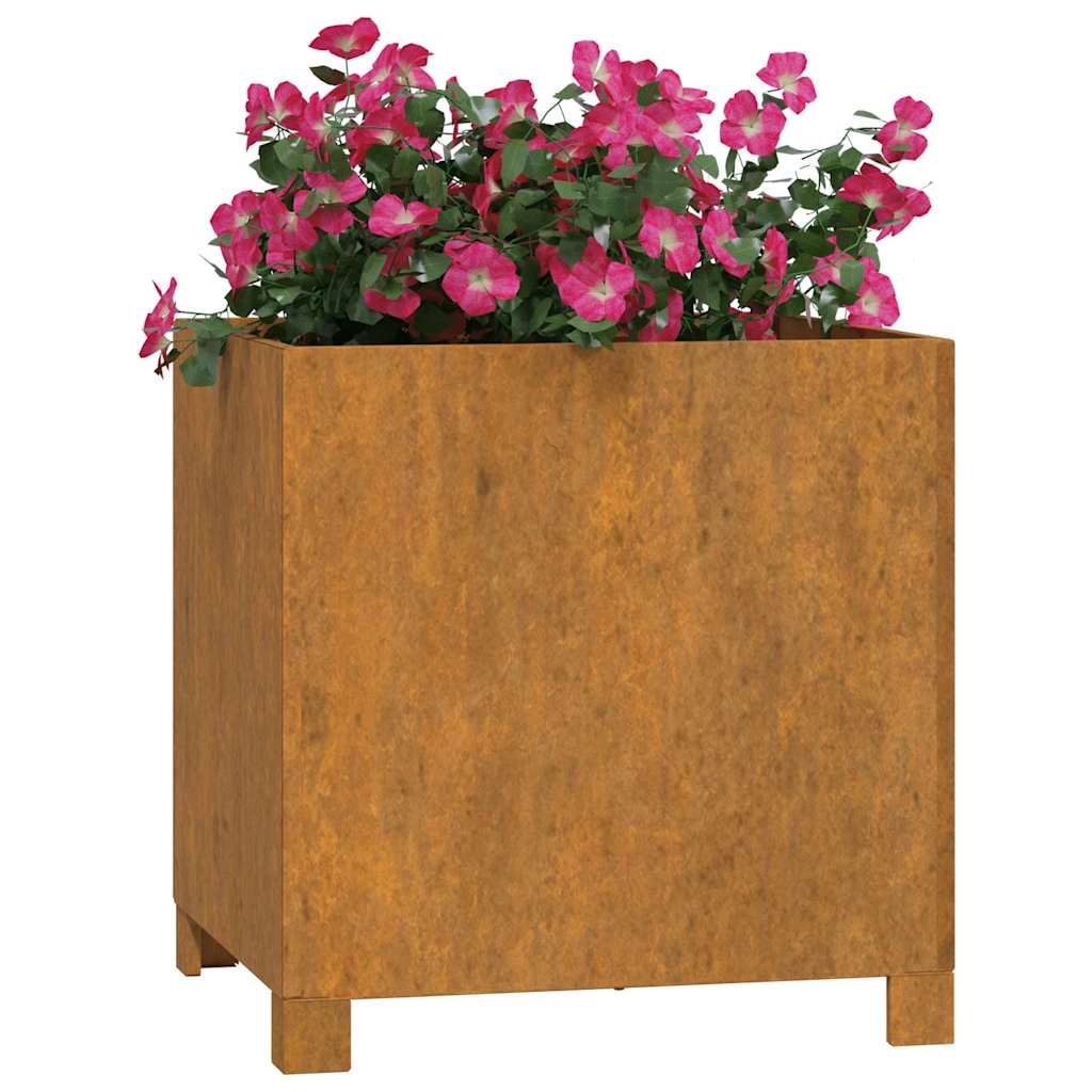 Vidaxl plantenbak met poten roestig 40x40x40 cm cortenstaal