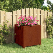 Vidaxl plantenbak met poten roestig 40x40x40 cm cortenstaal - afbeelding 1