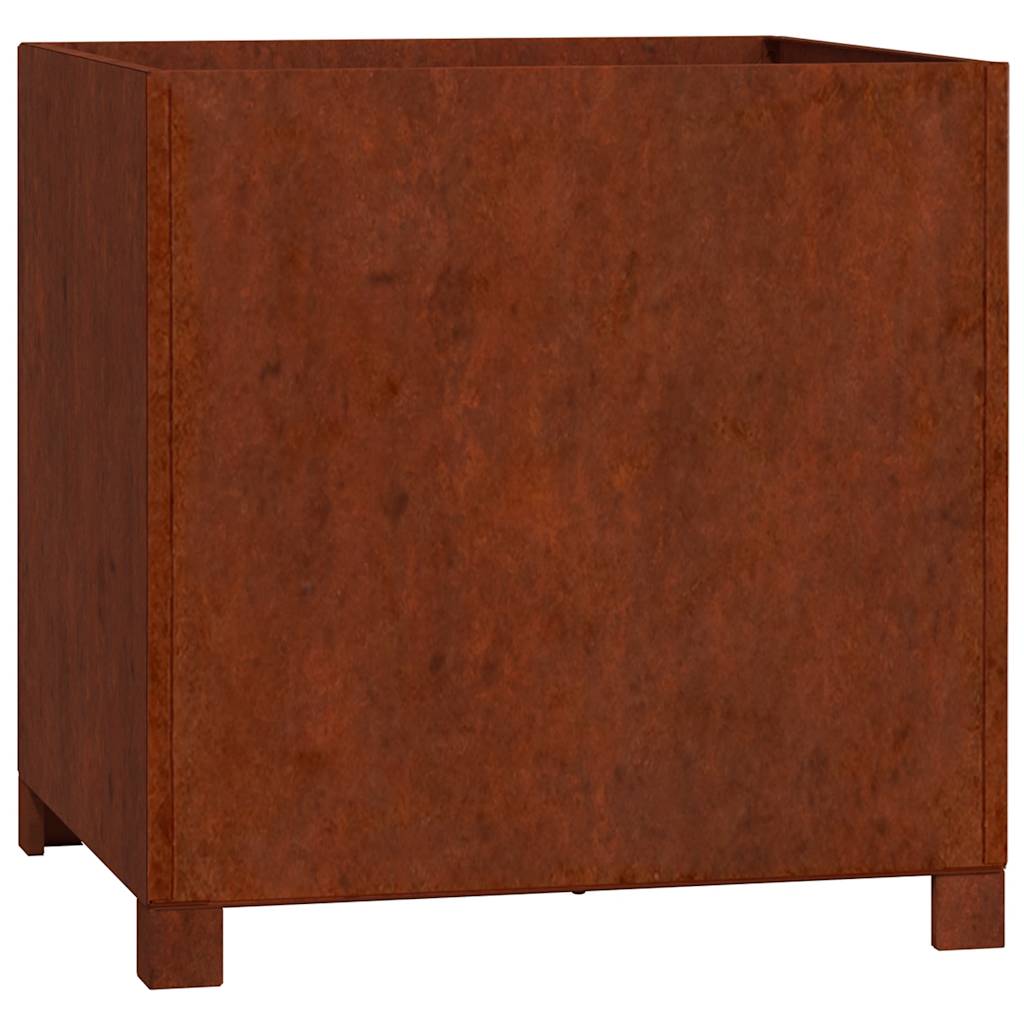 Vidaxl plantenbak met poten roestig 50x50x50 cm cortenstaal
