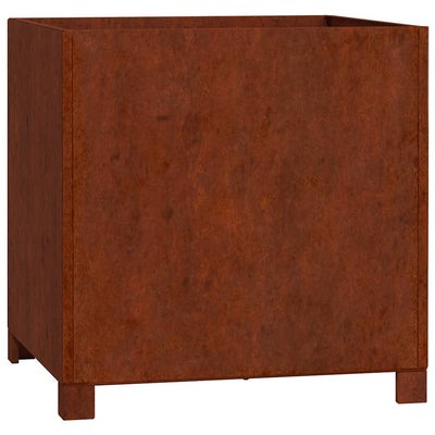 Vidaxl plantenbak met poten roestig 50x50x50 cm cortenstaal