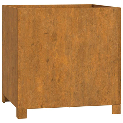 Vidaxl plantenbak met poten roestig 50x50x50 cm cortenstaal