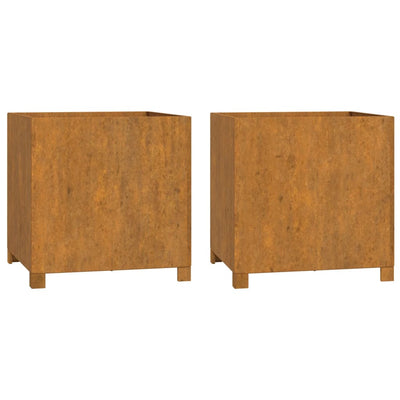 Vidaxl plantenbakken met poten 2 st roestig 50x50x50 cm cortenstaal