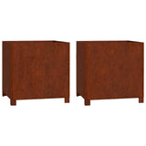Vidaxl plantenbakken met poten 2 st roestig 50x50x50 cm cortenstaal - afbeelding 2