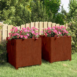 Vidaxl plantenbakken met poten 2 st roestig 50x50x50 cm cortenstaal - afbeelding 1