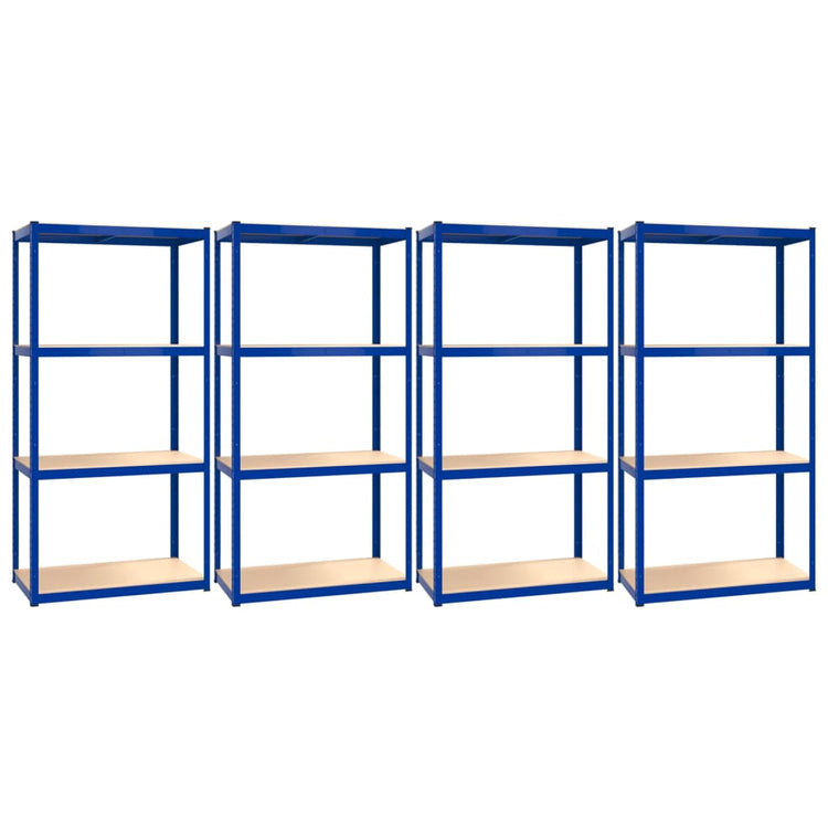 VidaXL Opbergrek 4-laags 4 st staal bewerkt hout blauw