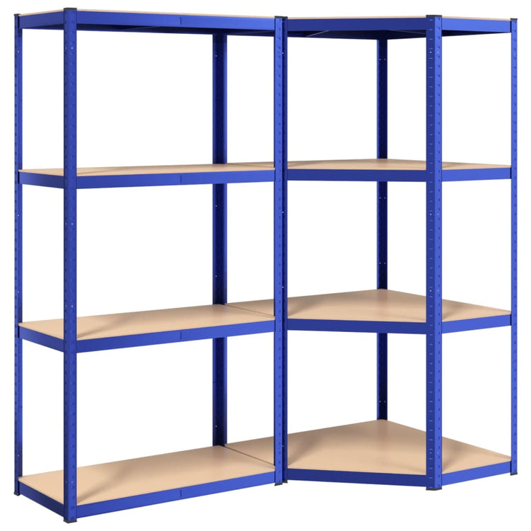 VidaXL Opbergrek 4-laags 2 st staal bewerkt hout blauw