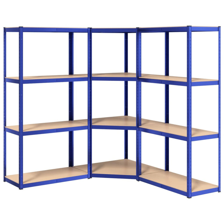 VidaXL Opbergrek 4-laags 3 st staal bewerkt hout blauw