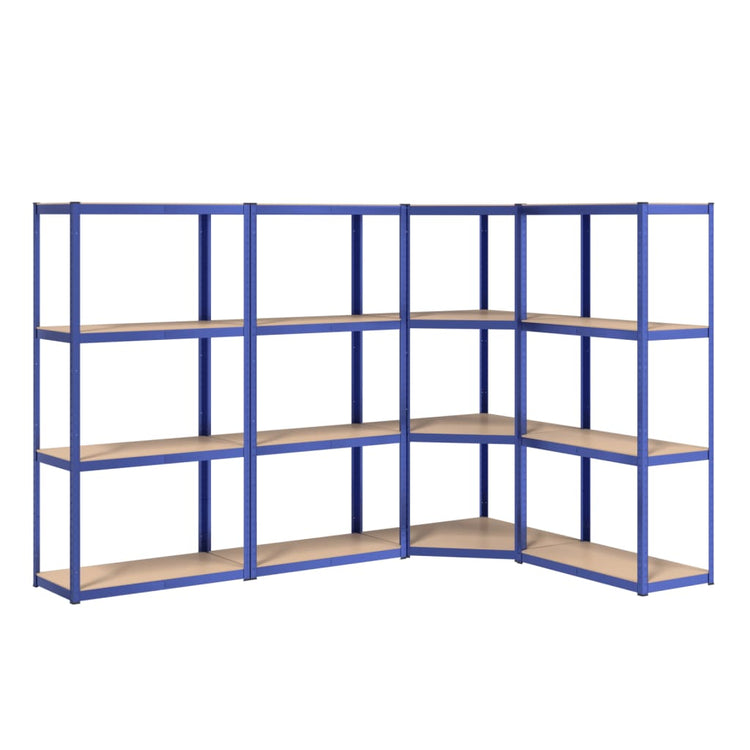 VidaXL Opbergrek 4-laags 4 st staal bewerkt hout blauw