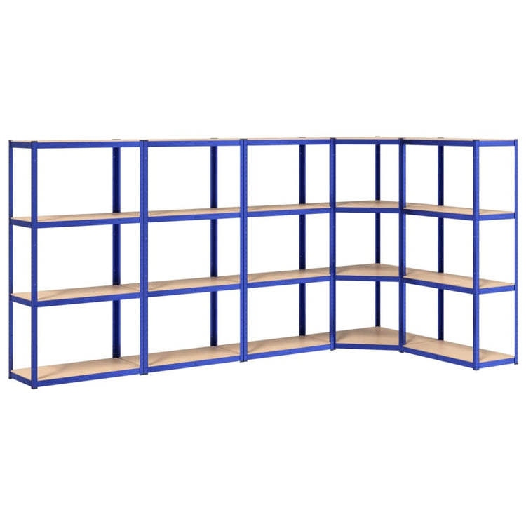 VidaXL Opbergrek 4-laags 5 st staal bewerkt hout blauw