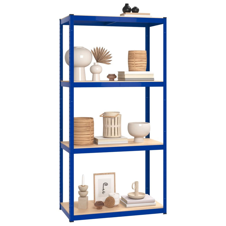 VidaXL Opbergrek 4-laags 5 st staal bewerkt hout blauw