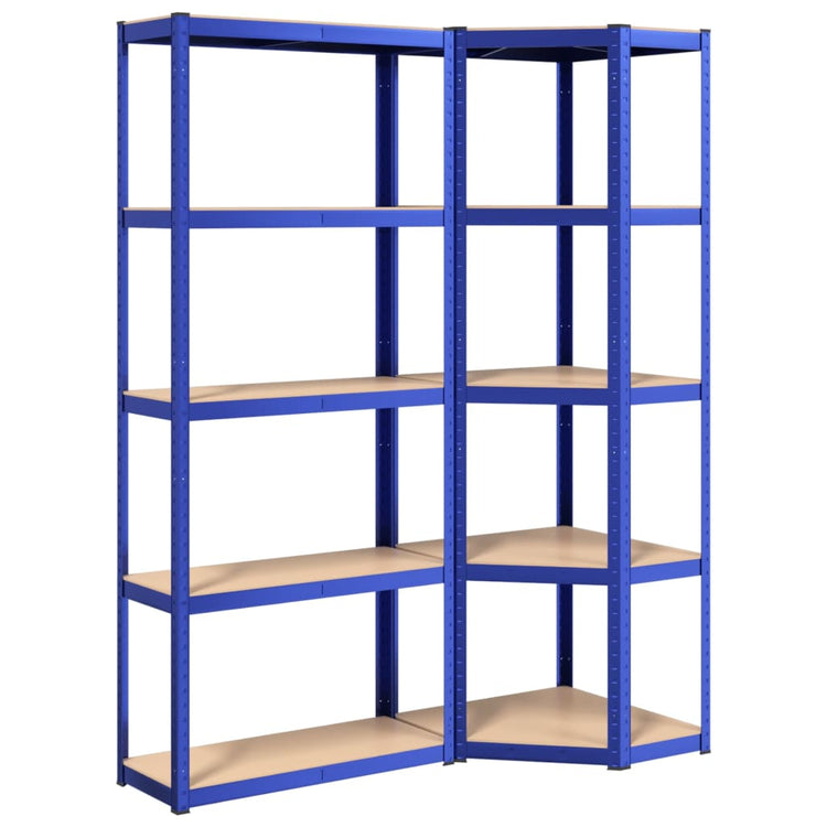 VidaXL Opbergrek 5-laags 2 st staal bewerkt hout blauw