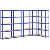 VidaXL Opbergrek 5-laags 5 st staal bewerkt hout blauw
