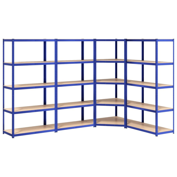 VidaXL Opbergrek 5-laags 4 st staal bewerkt hout blauw