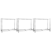 Vidaxl bandenrekken 2-laags 3 st 110x40x110 cm staal zilverkleurig - afbeelding 2
