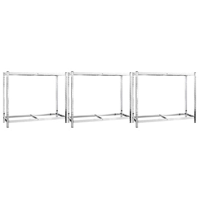VidaXL Bandenrekken 2-laags 3 st 110x40x110 cm staal zilverkleurig